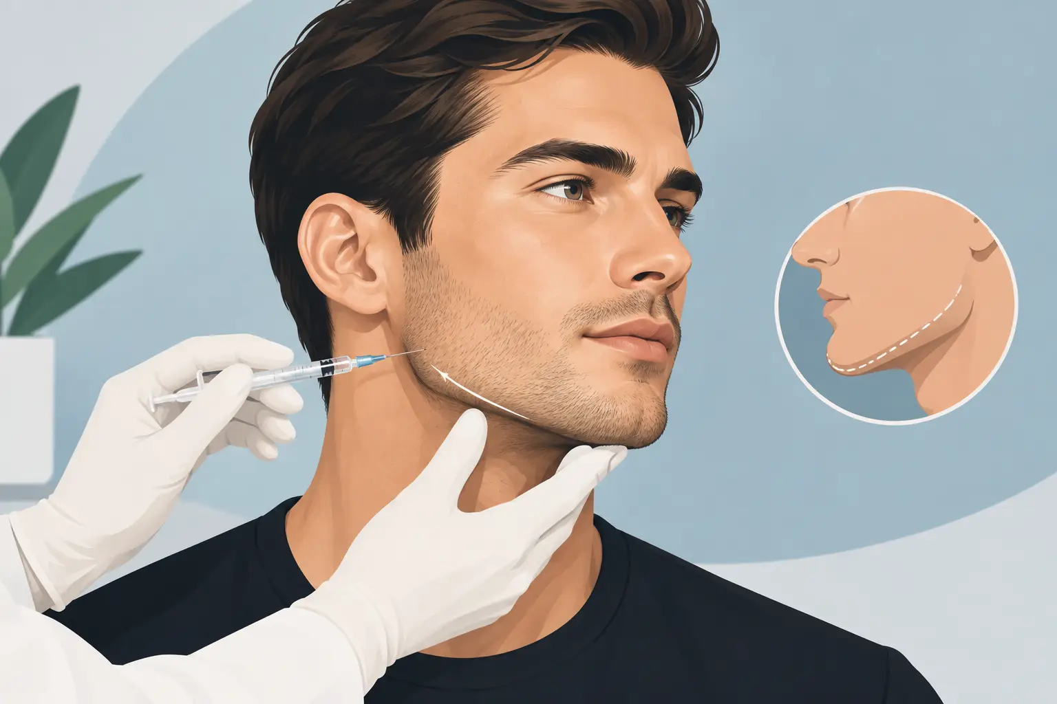 Υαλουρονικό jawline για άνδρες με φυσικό αποτέλεσμα